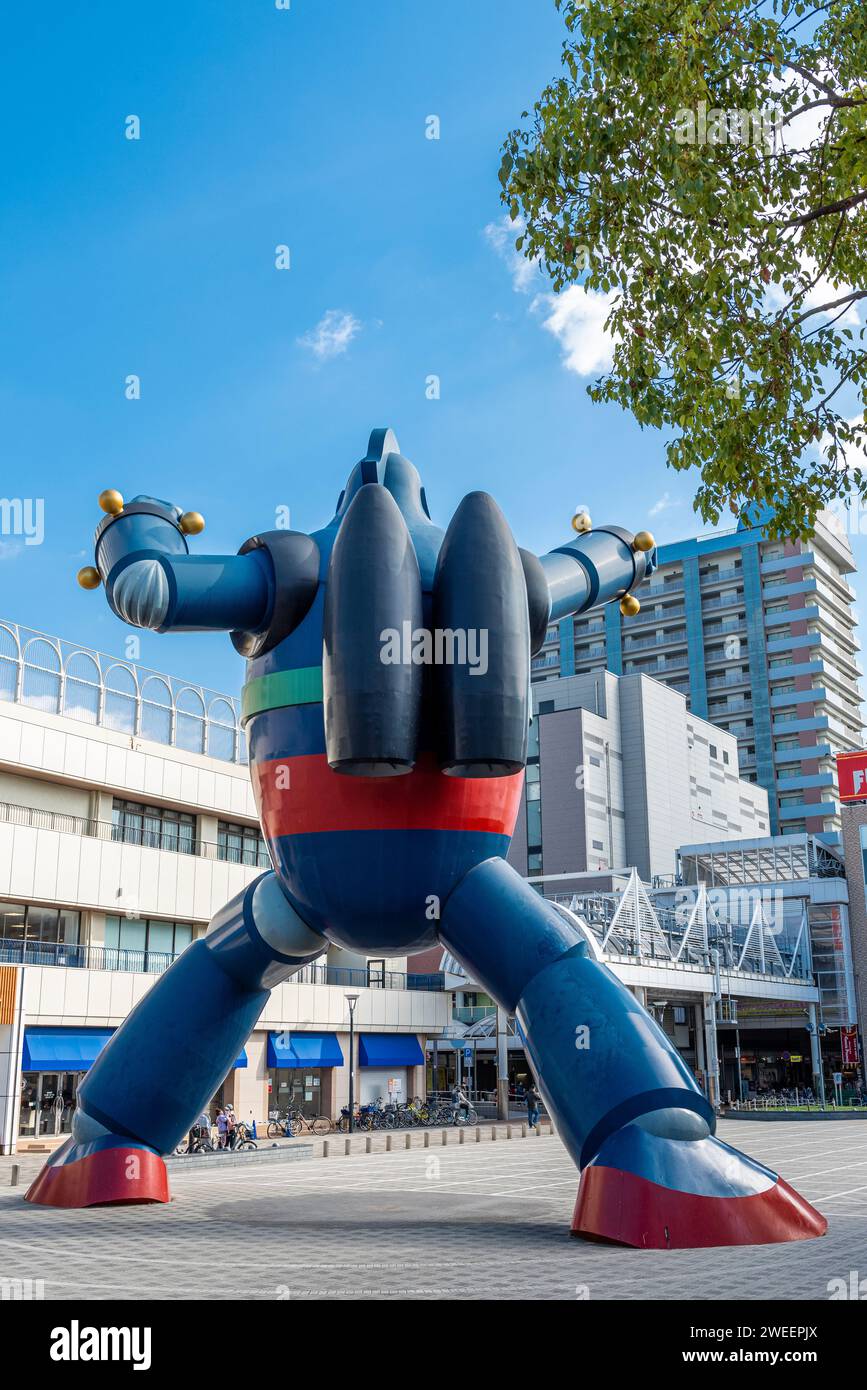 Tetsujin 28-Go Statue (Gigantor) Parc Wakamatsu Banque D'Images