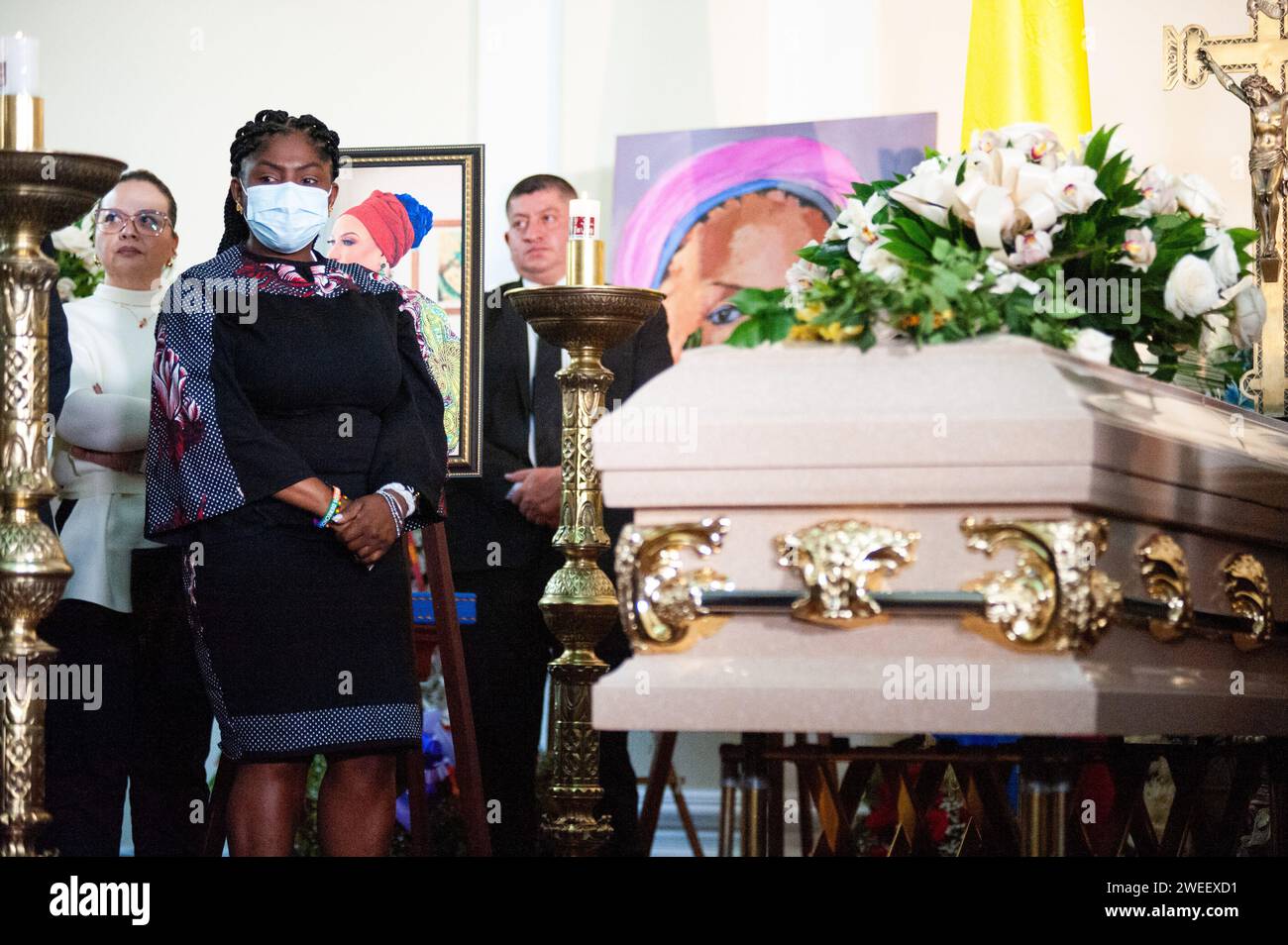 La vice-présidente colombienne Francia Maquez participe à la sillage du sénateur colombien pour l'alliance politique 'Pacto Historico' Piedad Cordoba at Banque D'Images