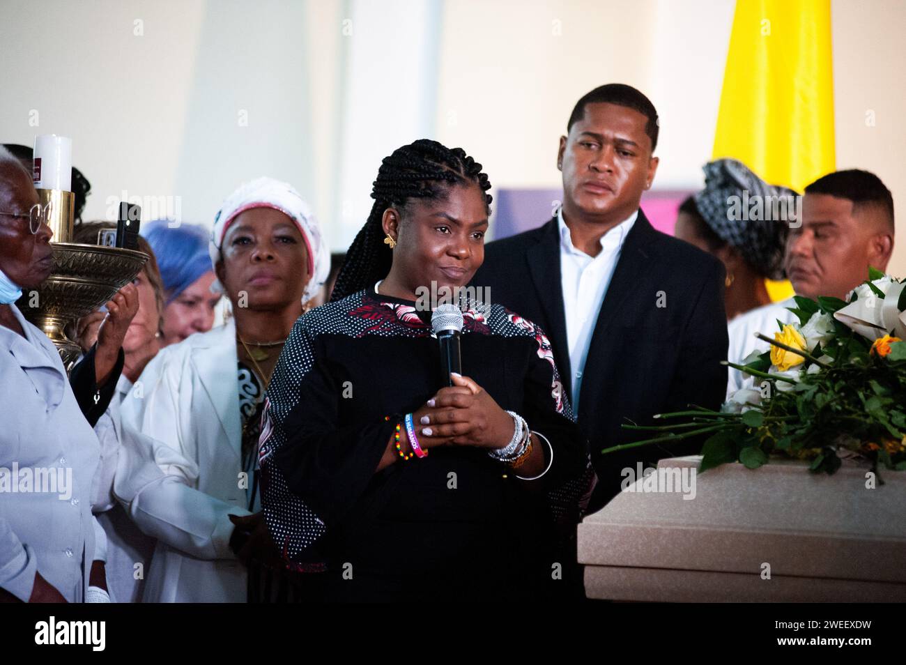 La vice-présidente colombienne Francia Maquez participe à la sillage du sénateur colombien pour l'alliance politique 'Pacto Historico' Piedad Cordoba at Banque D'Images
