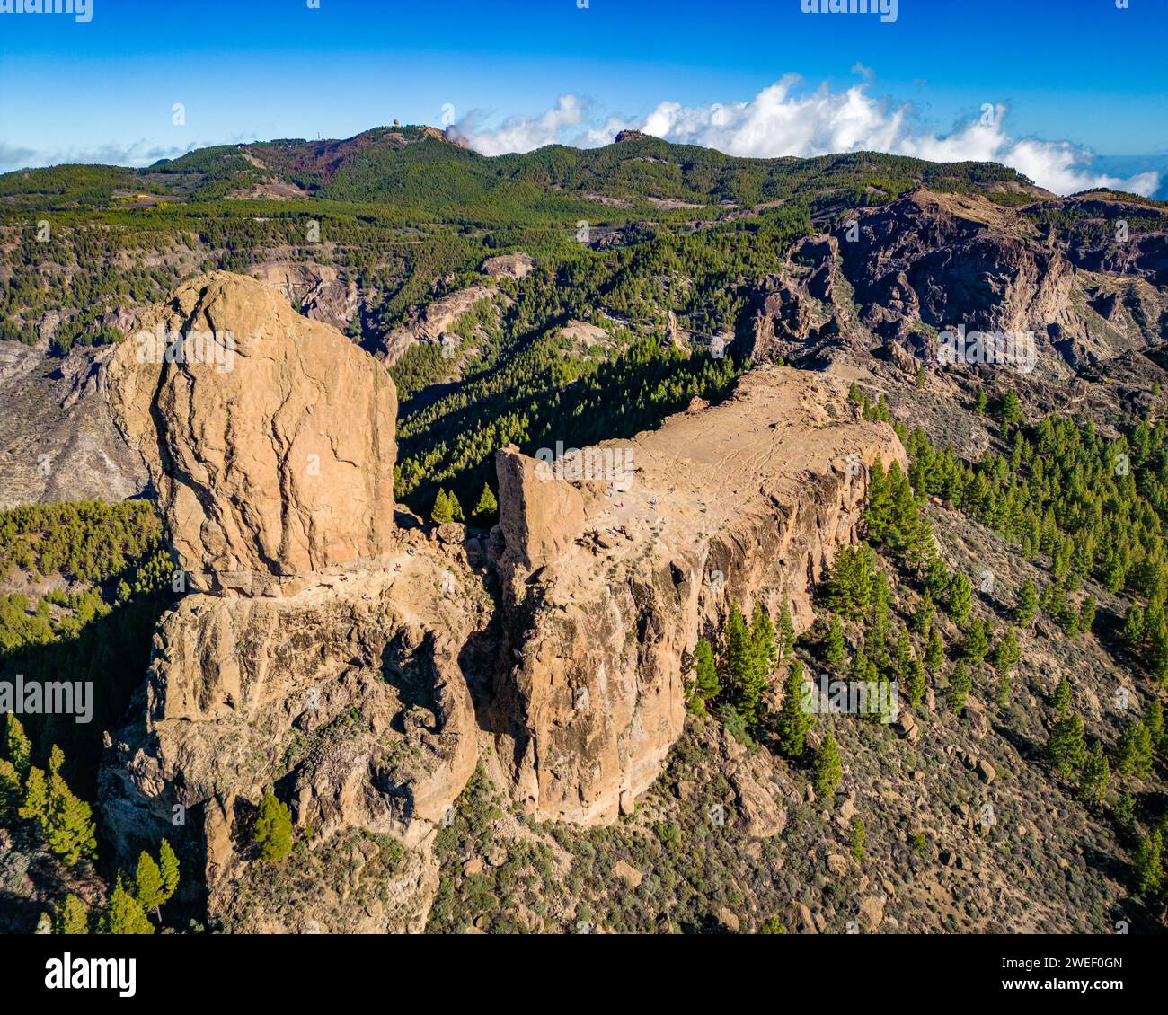Vue aérienne de Roque Nublo, Gran Canaria Banque D'Images