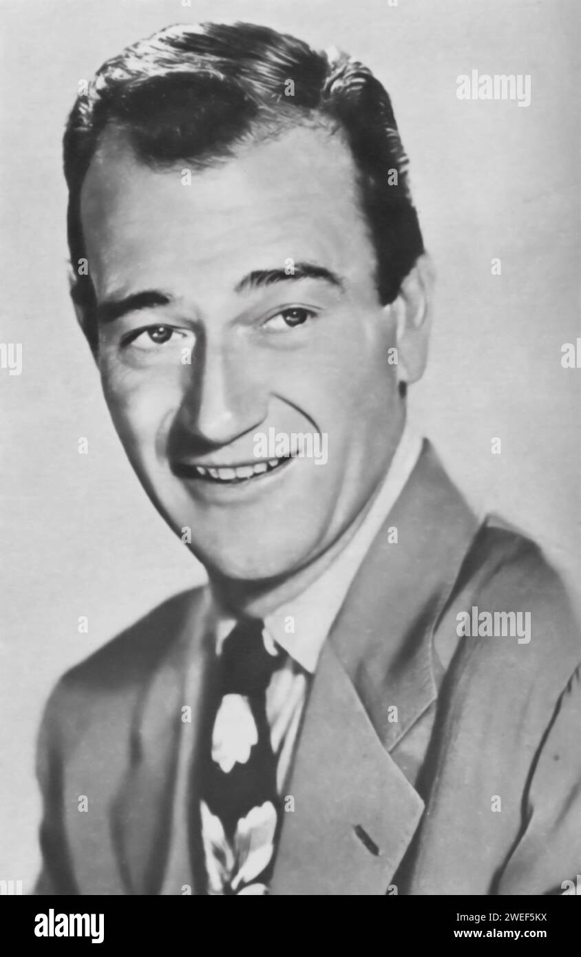 Un portrait de l'acteur John Wayne, célèbre pour son rôle dans 'She