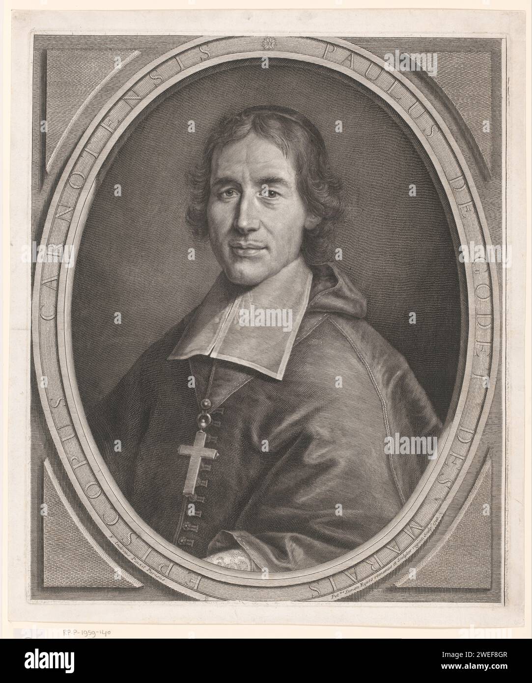 Portret Van Paul Good des Marais, Pierre Simon (I), d'après F. Andreas, 1708 gravure sur papier / gravure de personnages historiques. archevêque, évêque, etc (Catholique romain) Banque D'Images
