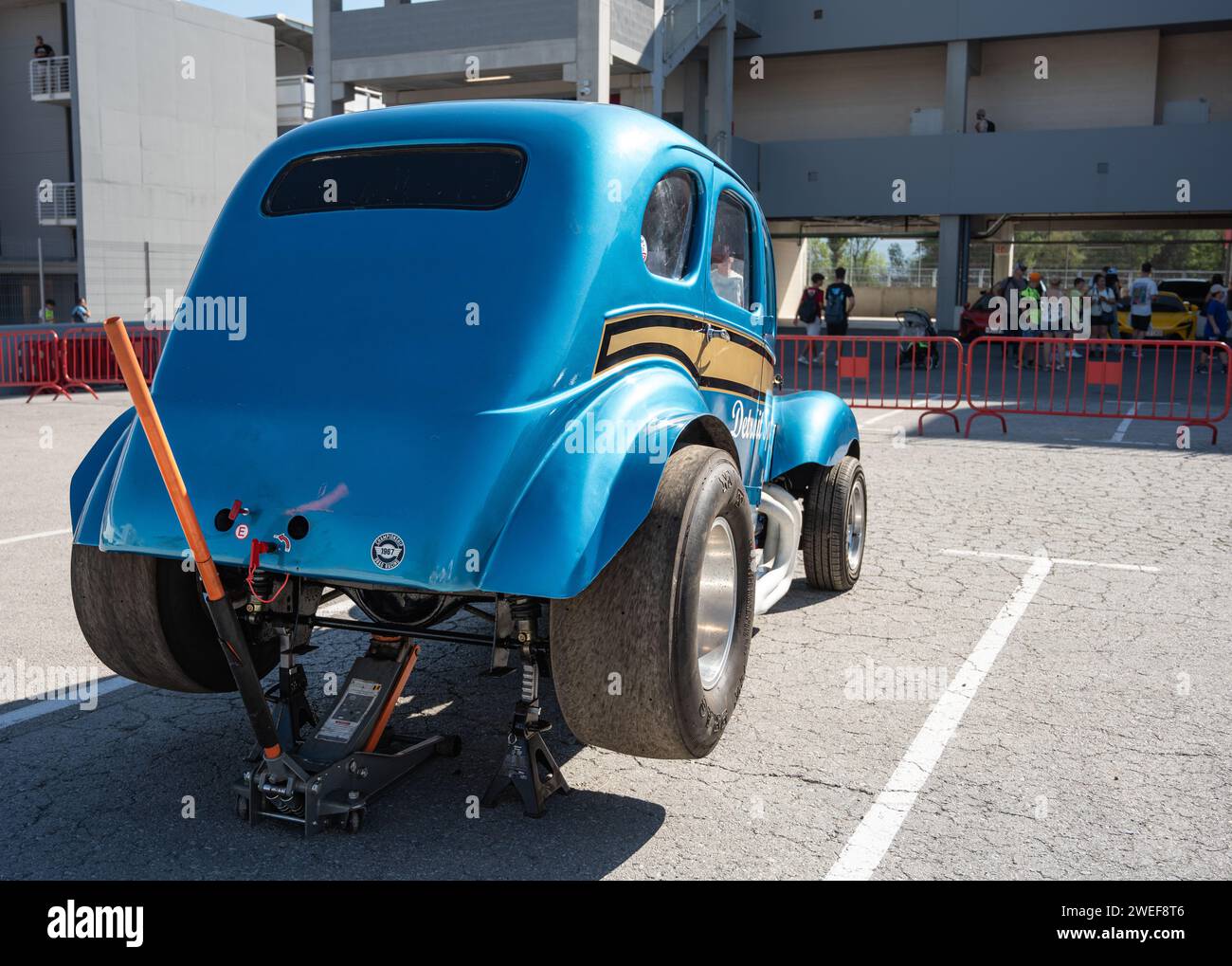 Detroit Spinner est un dragster construit à la main basé sur une vieille Ford. Banque D'Images