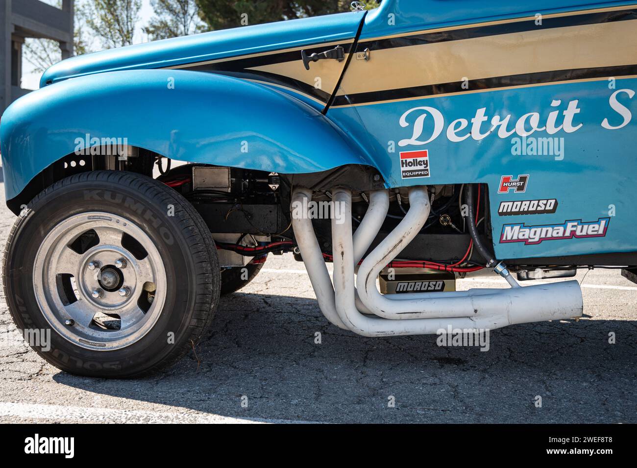Detroit Spinner est un dragster construit à la main basé sur une vieille Ford. Banque D'Images