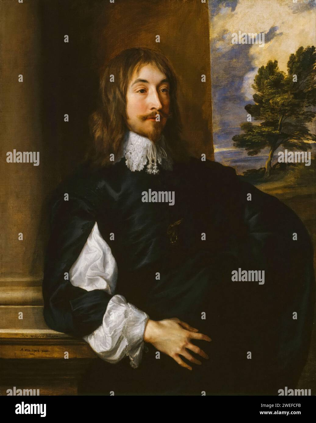 Sir William Killigrew (1606-1695), fonctionnaire de la cour anglaise sous Charles Ier et Charles II, portrait à l'huile sur toile de Sir Anthony van Dyck, 1638 Banque D'Images