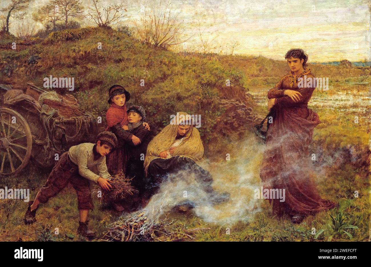 Frederick Walker, les vagabonds, peinture à l'huile sur toile, 1868 Banque D'Images