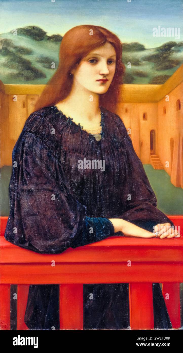 Edward Burne Jones, Vespertina Quies, portrait à l'huile sur toile, 1893 Banque D'Images