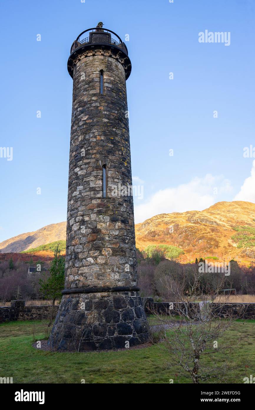 Glenfinnan Monument, Écosse Januari 4 2024. Banque D'Images