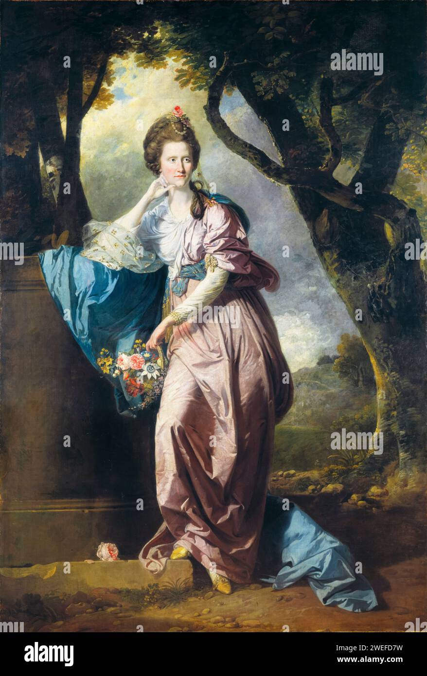 Johann Zoffany, Mme Woodhull, portrait à l'huile sur toile, vers 1770 Banque D'Images