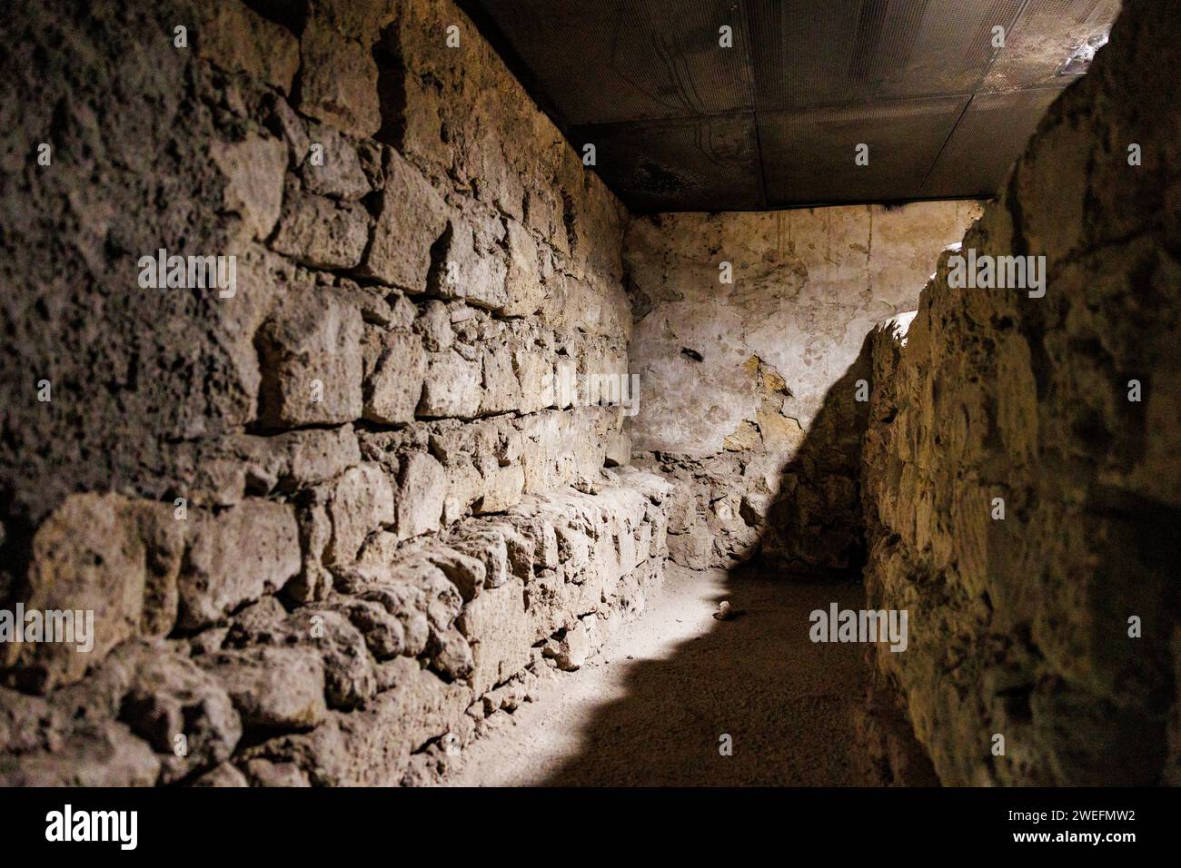 Catacombes ungerground en Italie, ville de Naples, visite du musée et arqueological zone. Banque D'Images