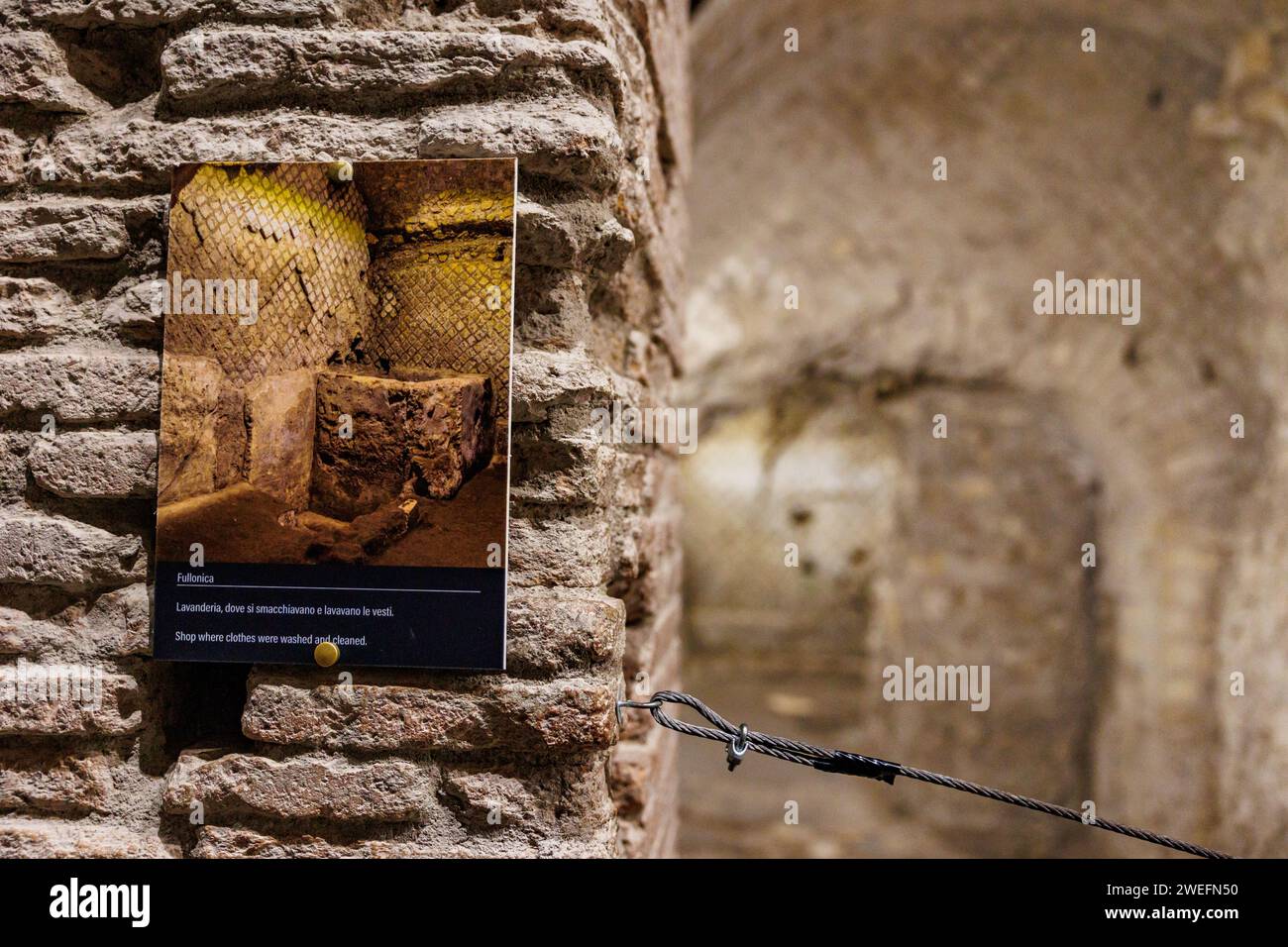 Catacombes ungerground en Italie, ville de Naples, visite du musée et arqueological zone. Banque D'Images