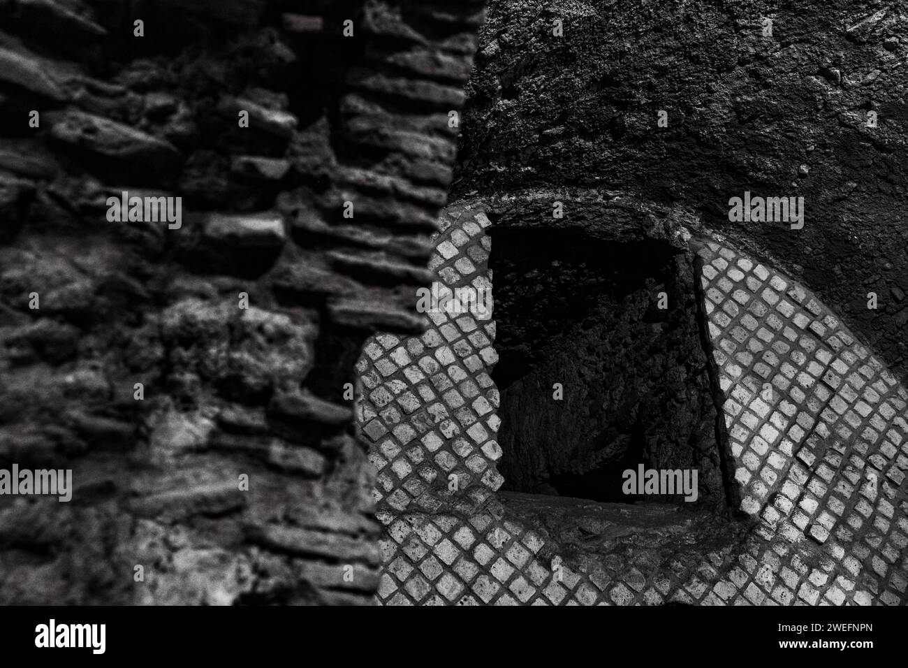 Catacombes ungerground en Italie, ville de Naples, visite du musée et arqueological zone. Banque D'Images