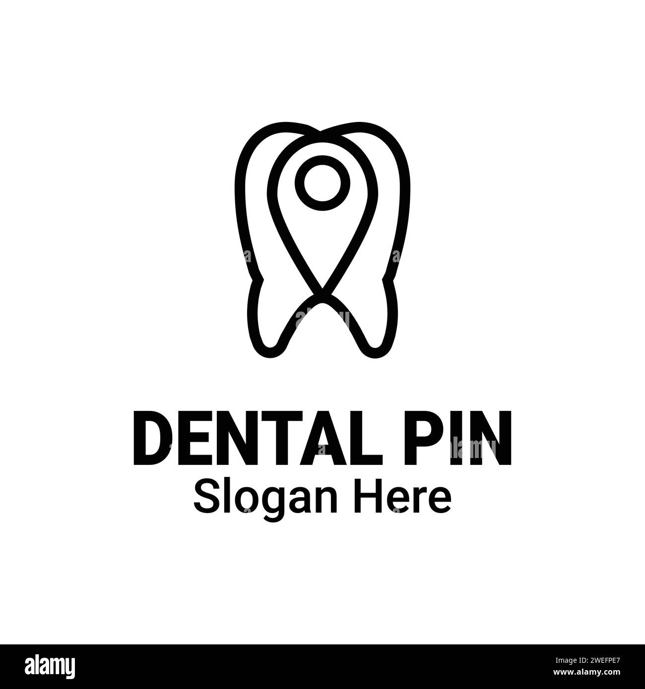Clinique de soins de santé dentaire logo d'emplacement avec dent et symbole de signe d'icône Pinpoint. Geo Tag Teeth map Locator illustration élément vectoriel. Illustration de Vecteur