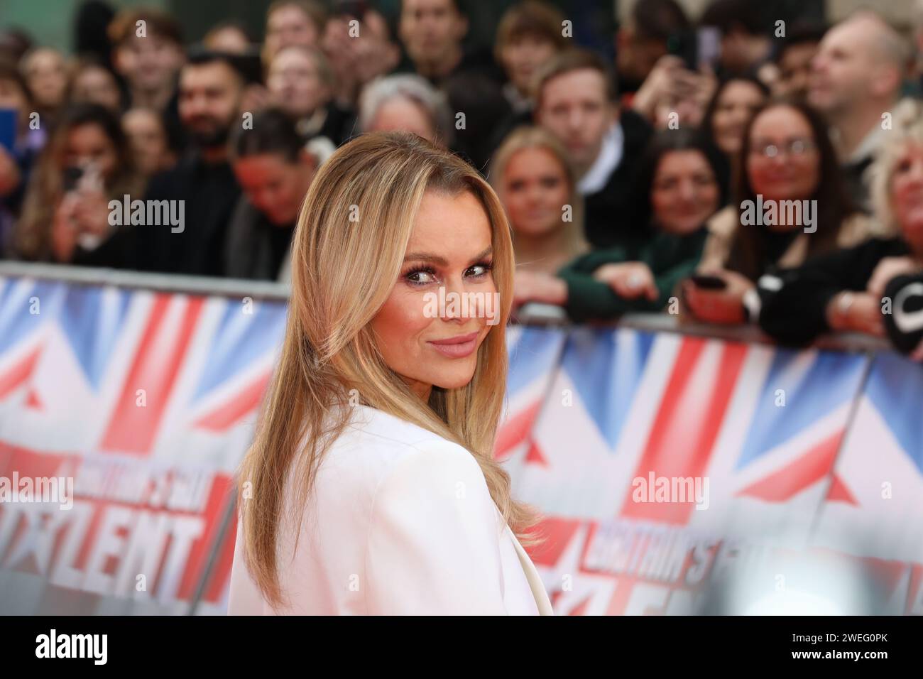 Amanda Holden assiste aux arrivées sur le tapis rouge pour Britain’s Got Talent au London Palladium. Banque D'Images