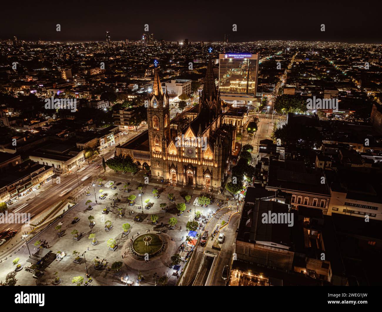 La basilique du Saint-Sacrement ou connu sous le nom de Temple Expiatoire de Guadalajara est un temple catholique dédié au Saint-Sacrement. Banque D'Images