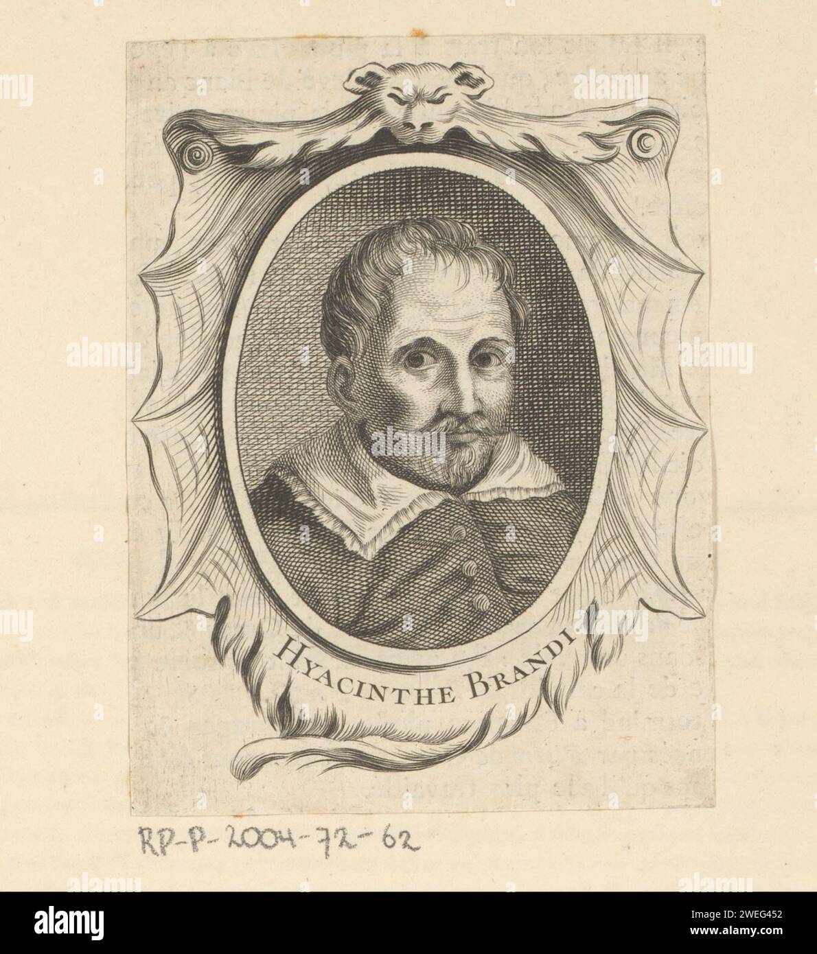 Portret Van Giacinto Brandi, 1745 print Print fait partie d'un album. impression typographique papier / gravure de personnes historiques. portrait, autoportrait de peintre Banque D'Images