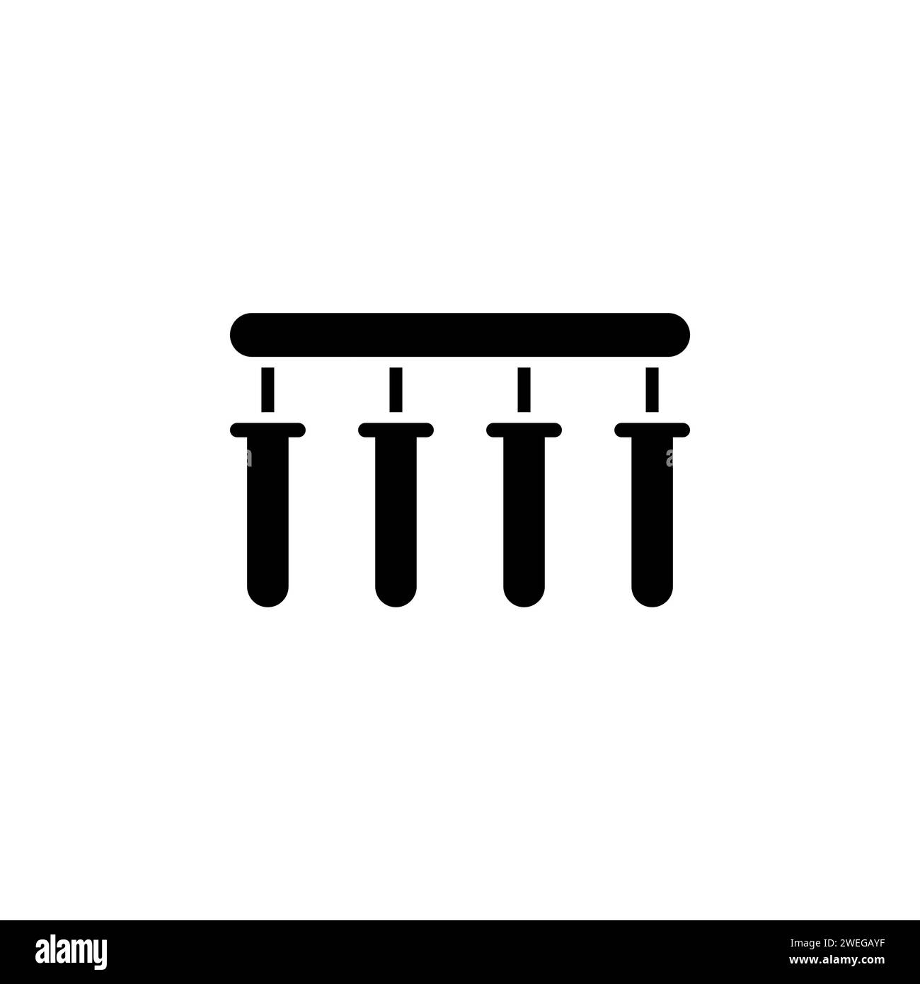 Icône de vecteur plat du tube à essai. Symbole solide simple isolé sur fond blanc Illustration de Vecteur