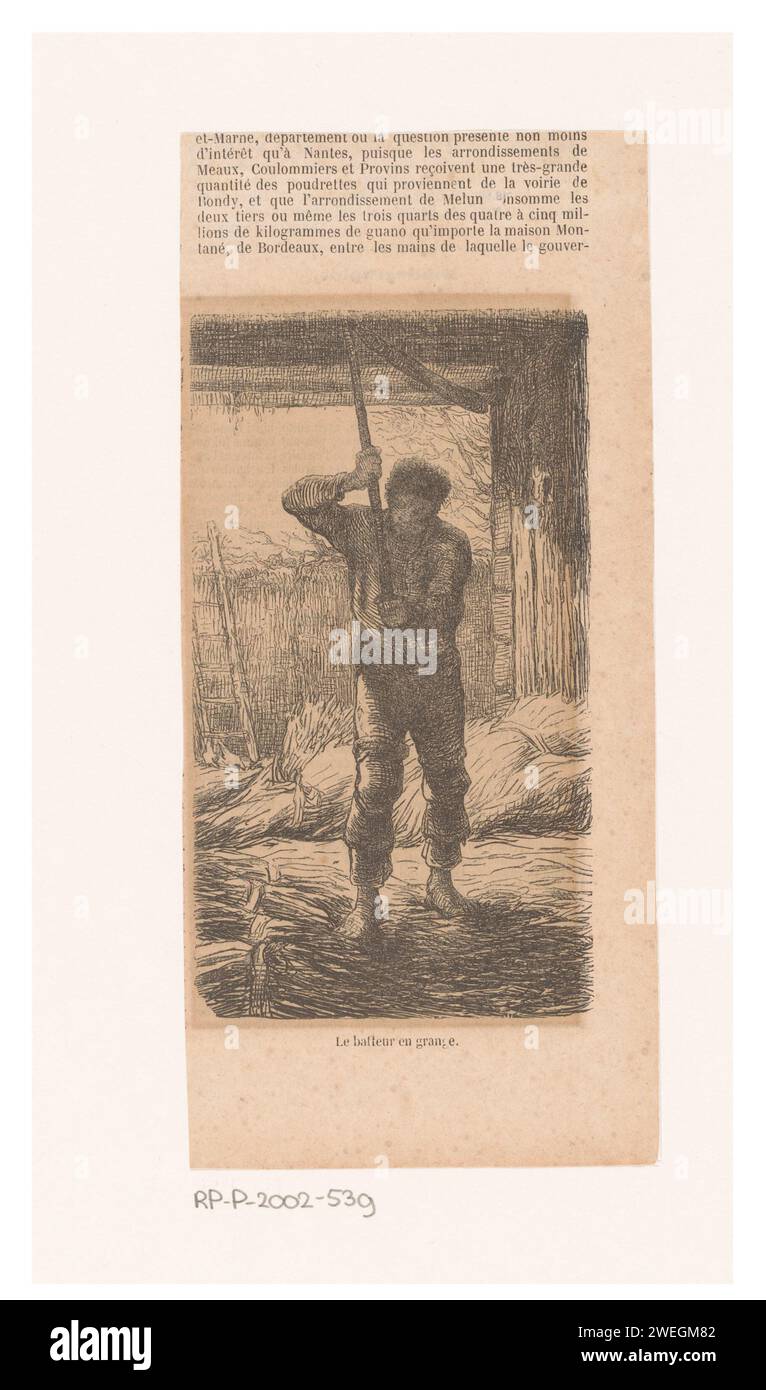 Dorser au travail, Jacques Eugène Adrien Lavieille, d'après Jean François Millet (II), 1853 impression papier typographique artisanat et industries (+ procédés agricoles). battage Banque D'Images
