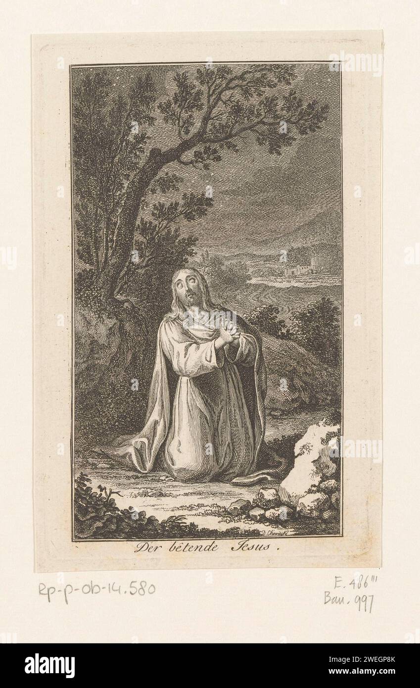 Christ dans la cour de Getsémani, Daniel Nikolaus Chodowiecki, 1783 papier gravé la prière du Christ dans le jardin de Gethsémani pendant la nuit Banque D'Images
