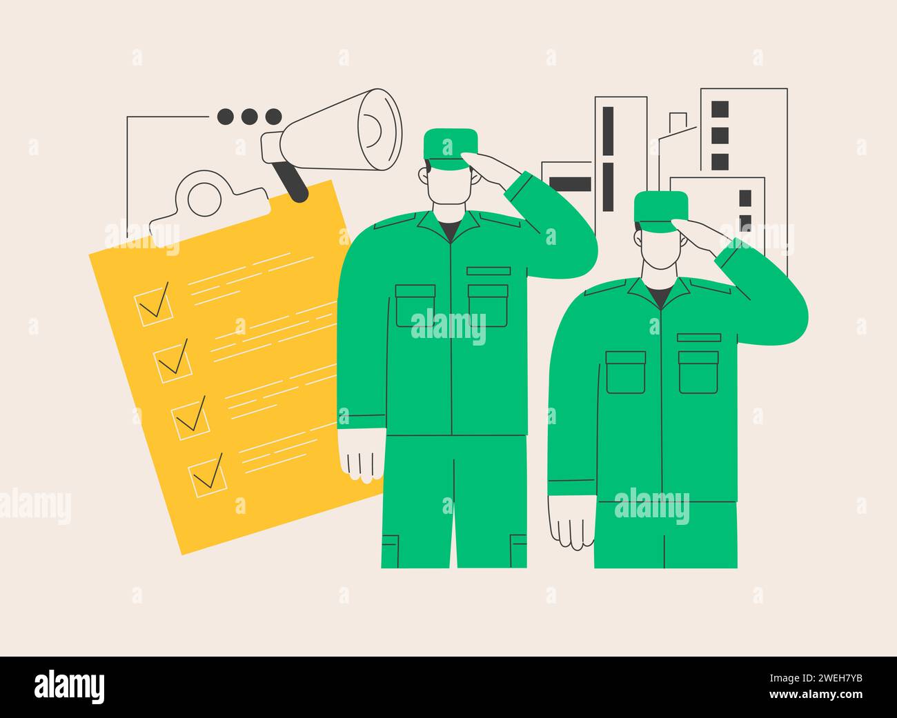 Illustration vectorielle du concept abstrait du service militaire obligatoire. Illustration de Vecteur