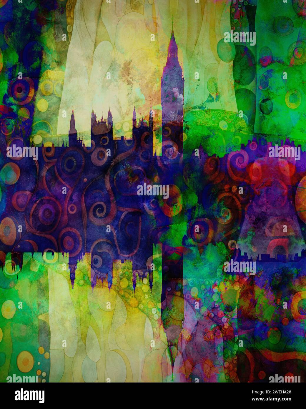 ART CONTEMPORAIN : Londres par Edmund Nagele FRPS (Un design parfaitement adapté aux couvertures de livres) Banque D'Images