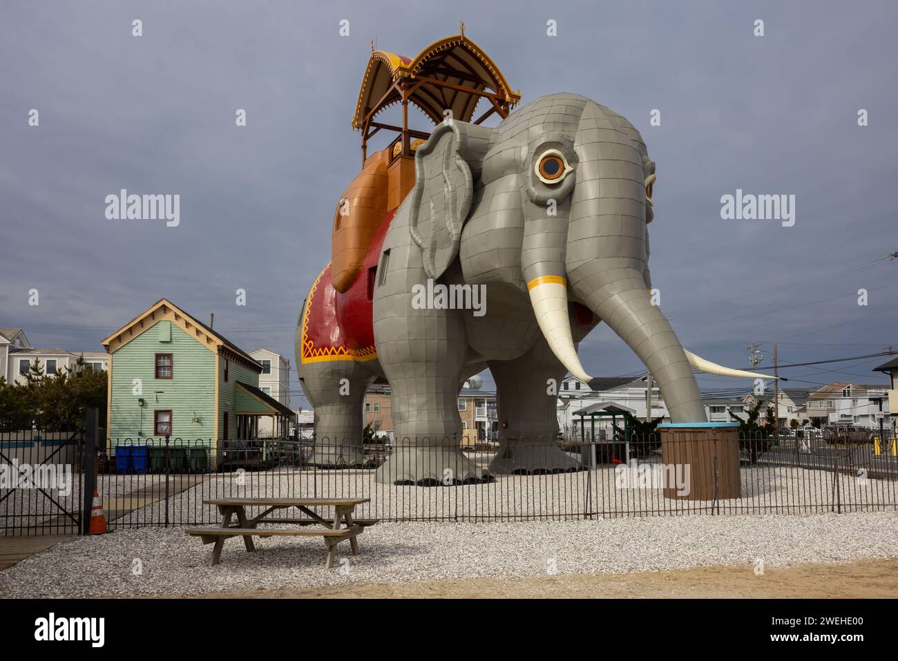 Lucy l'éléphant est la plus ancienne attraction touristique survivante en bord de route en Amérique, Margate City, New Jersey Banque D'Images