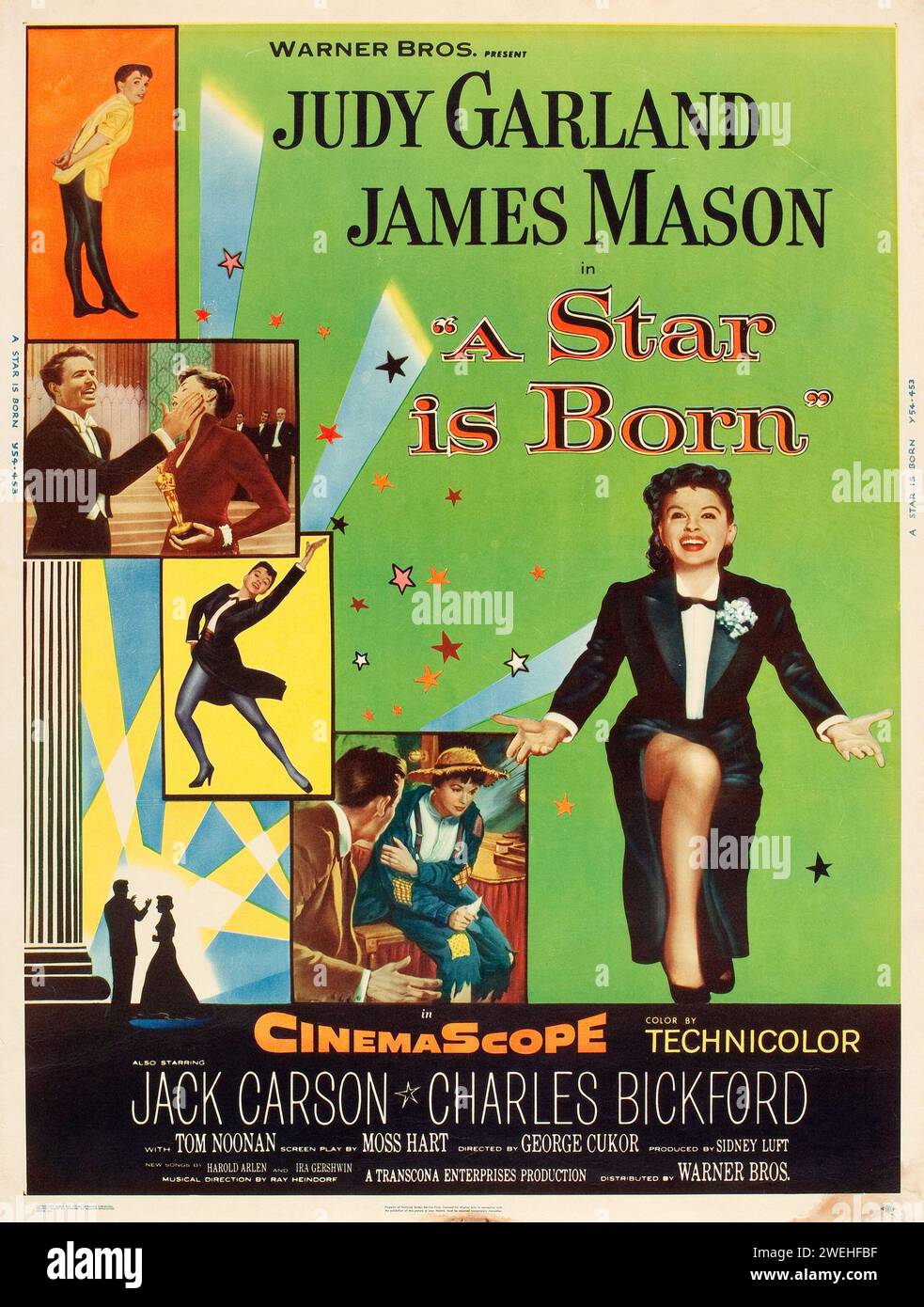 Affiche de film vintage - A Star is Born (Warner Brothers, 1954) Judy Garland, James Mason Banque D'Images