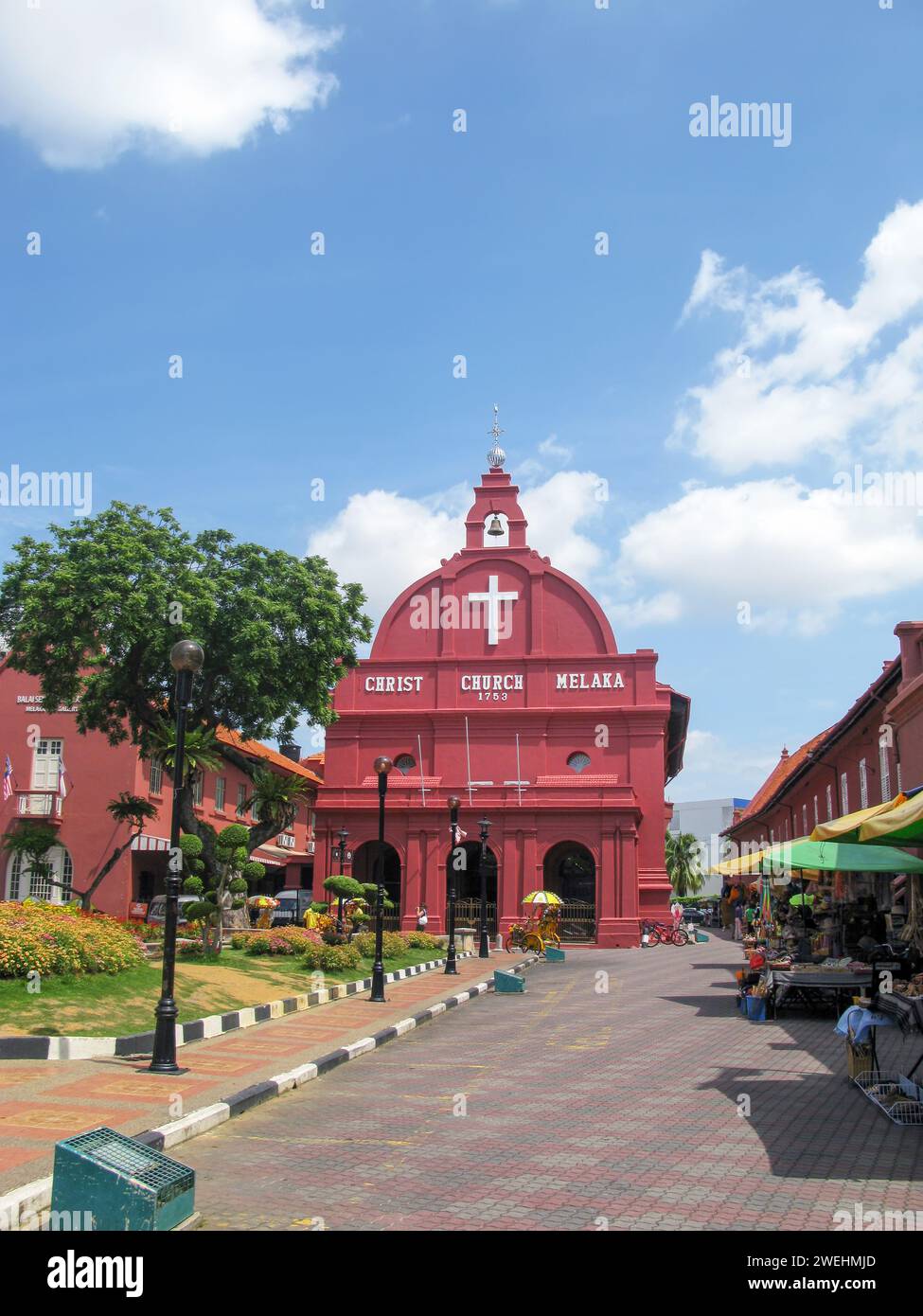 Christ Church Melaka sur la place Rouge ou place néerlandaise dans la ville de Melaka dans l'État de Malacca en Malaisie. Banque D'Images