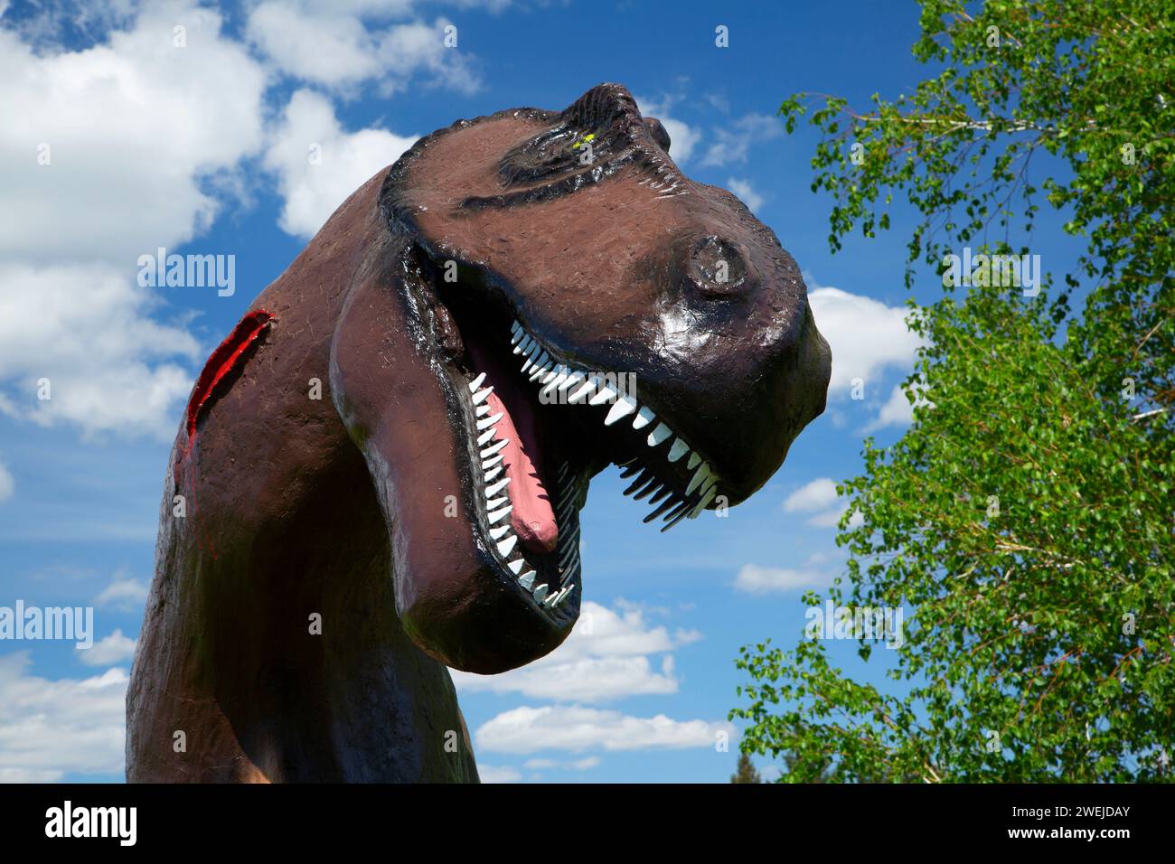 Dinosaure modèle, Hisey Park, Granger, Washington Banque D'Images