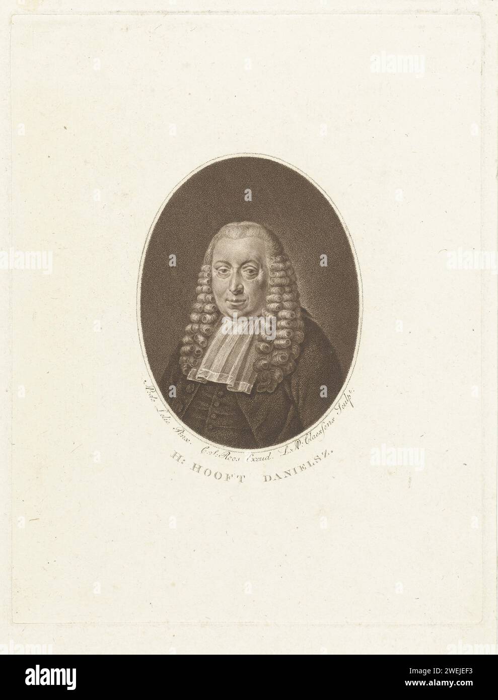 Portrait du maire d'Amsterdam Hendrik Danielsz. Hooft, Lambertus Antonius Claessens, d'après Adriaan de Lelie, c. 1792 - c. 1808 impression papier gravure / gravure Banque D'Images
