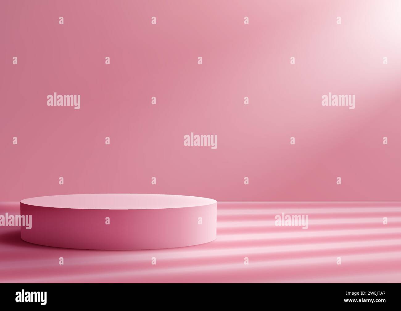 Saint-Valentin affiche avec maquette de podium rose réaliste 3D sur fond rose doux. Parfait pour mettre en valeur des cosmétiques, des bijoux, ou tout autre produit avec Illustration de Vecteur