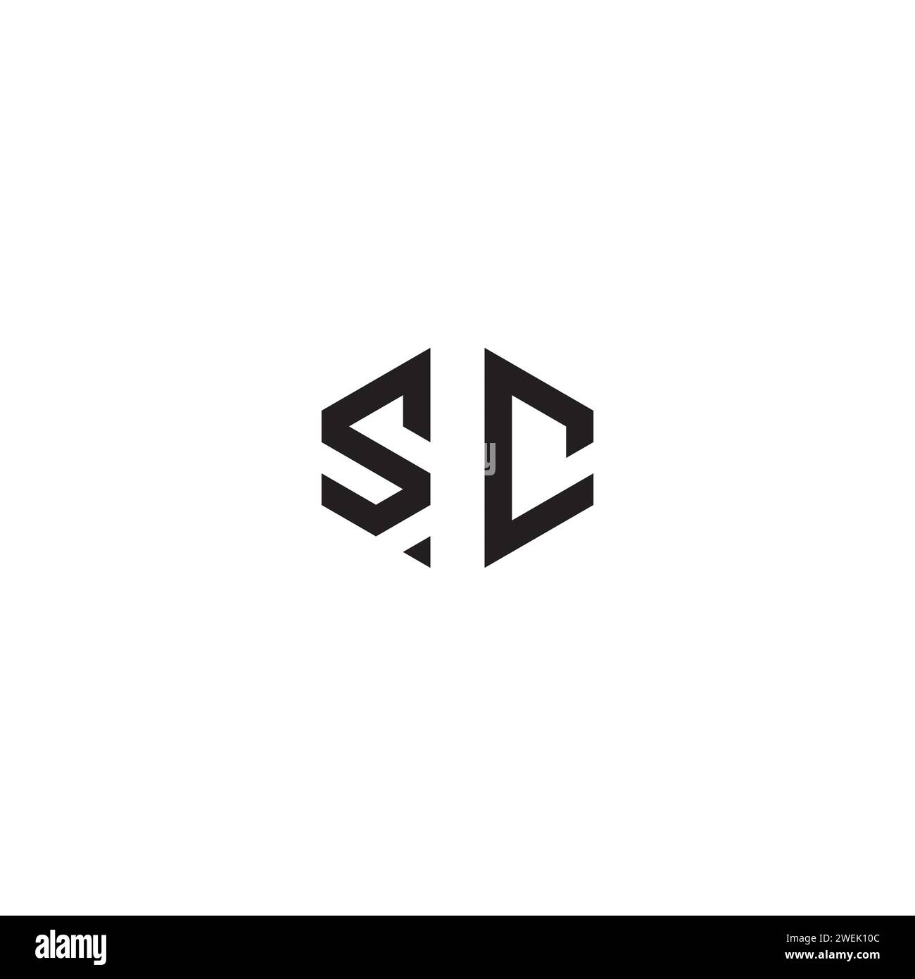 Concept abstrait SC dans la conception professionnelle de haute qualité qui imprimera bien sur tous les supports d'impression Illustration de Vecteur