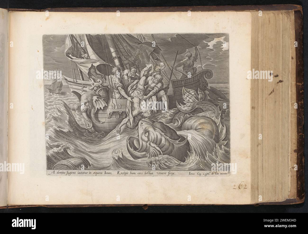 Jonas mis par-dessus bord, Antonie Wierix (III), d'après Maerten de vos, 1646 imprimer si le navire sur lequel Jonas s'est enfui menace de périr dans une tempête, Jonas est désigné comme le coupable par tirage au sort. Il est jeté par-dessus bord par l'équipage. Au premier plan, le poisson nage, que Jonas avalera. Sous le spectacle une référence en latin au texte de la Bible dans Jonas 2:15. Ce tirage fait partie d'un album. Papier gravé les marins jettent à contrecœur le prophète Jonas dans la mer Banque D'Images Jonas mis par-dessus bord, Antonie Wierix (III), d'après Maerten de vos, 1646 imprimer si le navire sur lequel Jonas s'est enfui menace de périr dans une tempête, Jonas est désigné comme le coupable par tirage au sort. Il est jeté par-dessus bord par l'équipage. Au premier plan, le poisson nage, que Jonas avalera. Sous le spectacle une référence en latin au texte de la Bible dans Jonas 2:15. Ce tirage fait partie d'un album. Papier gravé les marins jettent à contrecœur le prophète Jonas dans la mer Banque D'Images