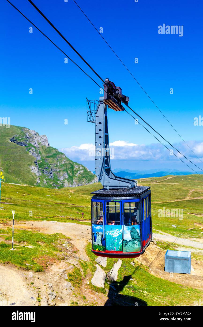 Télécabine Busteni Babele sur le plateau de Babele dans les montagnes Bucegi, Roumanie Banque D'Images
