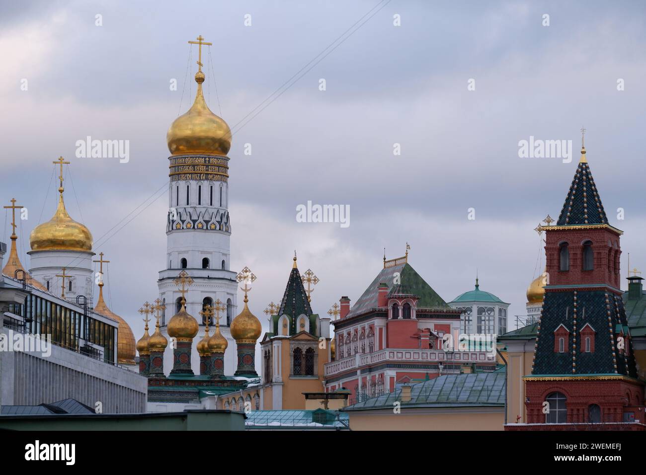 Vue de l'ensemble architectural du Kremlin de Moscou. Banque D'Images