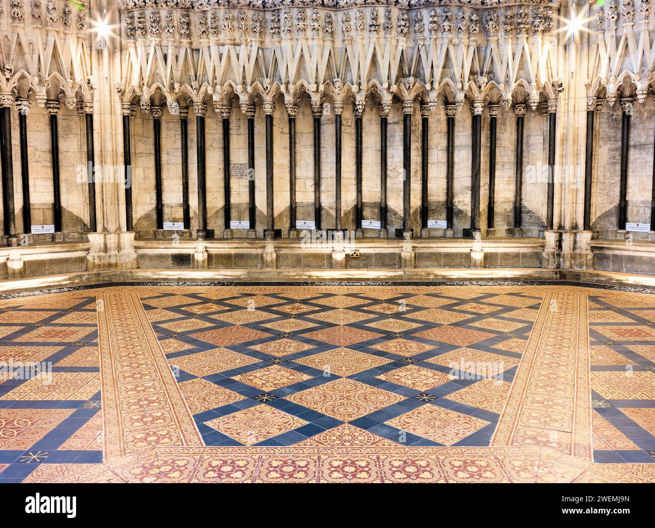 Chapter House at the minster (cathédrale), York, Angleterre. Banque D'Images