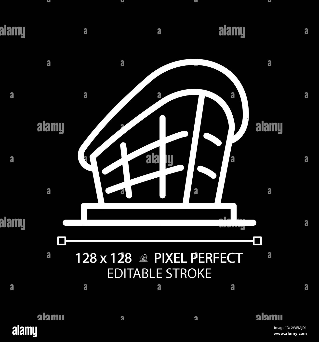 Icône linéaire blanche de l'opéra de Dubaï pour le thème sombre Illustration de Vecteur