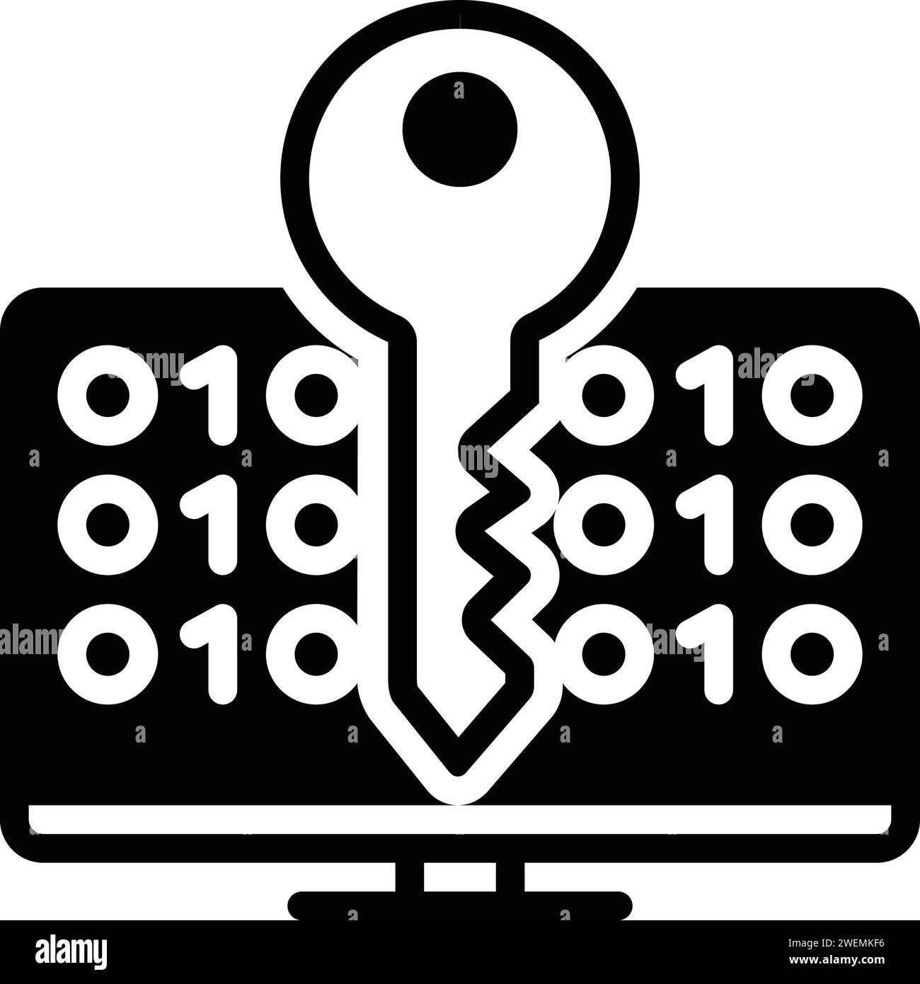 Icône pour décrypter, cybersécurité Illustration de Vecteur