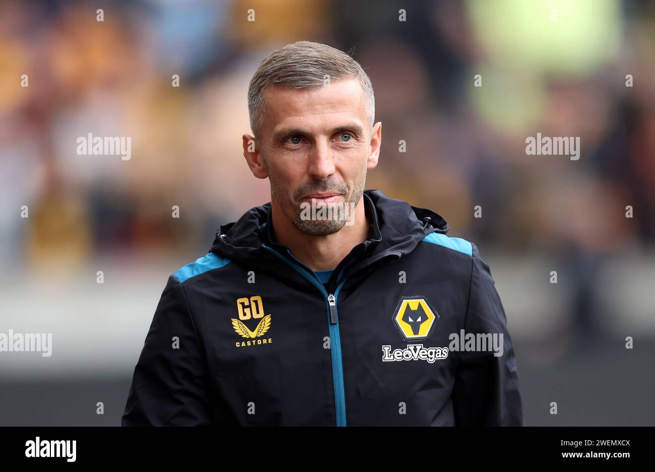 Photo du dossier datée du 16-09-2023 du patron des loups Gary O'Neil, qui regarde l'histoire contre ses rivaux West Brom. Date d'émission : vendredi 26 janvier 2024. Banque D'Images