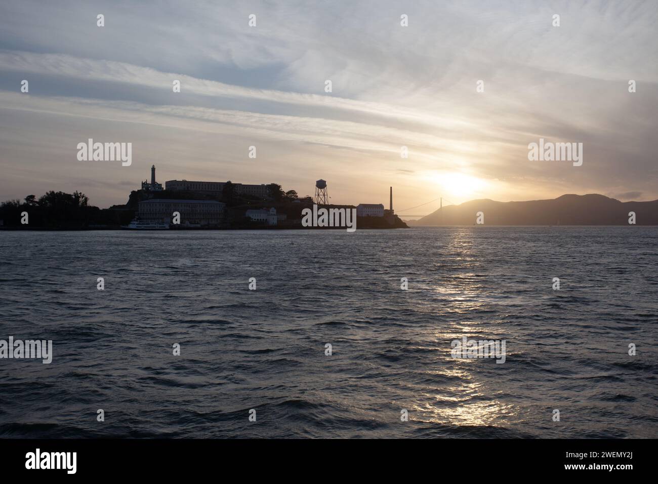 Le pénitencier des États-Unis d'Alcatraz Island, également connu simplement sous le nom d'Alcatraz ou The Rock, était une prison fédérale à sécurité maximale sur l'île d'Alcatraz. Banque D'Images