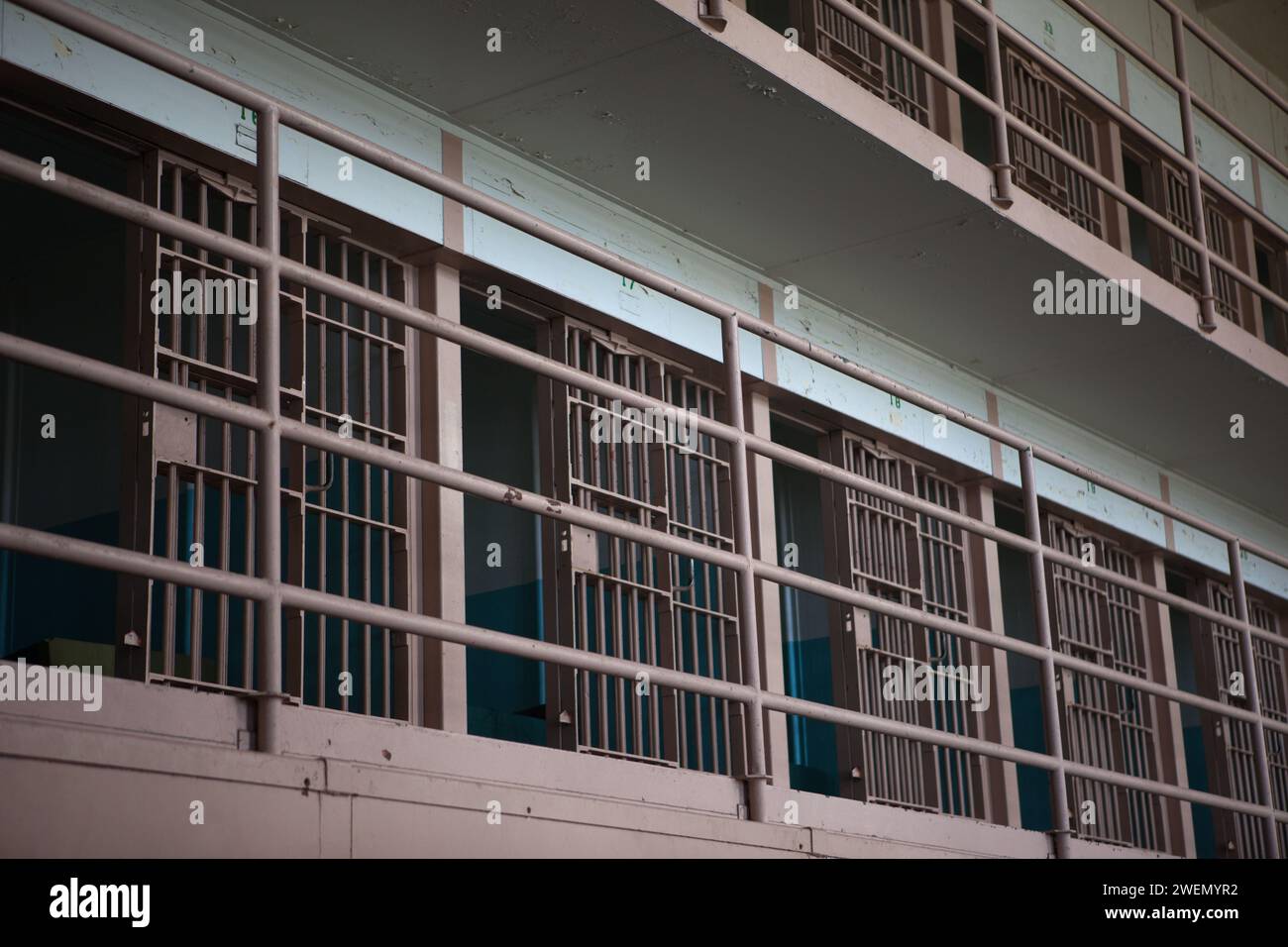 Le pénitencier des États-Unis d'Alcatraz Island, également connu simplement sous le nom d'Alcatraz ou The Rock, était une prison fédérale à sécurité maximale sur l'île d'Alcatraz. Banque D'Images