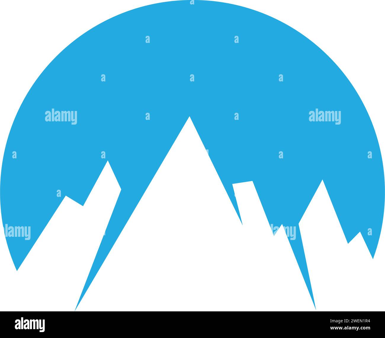 Logo Icône haute montagne Business Template Vector Illustration de Vecteur