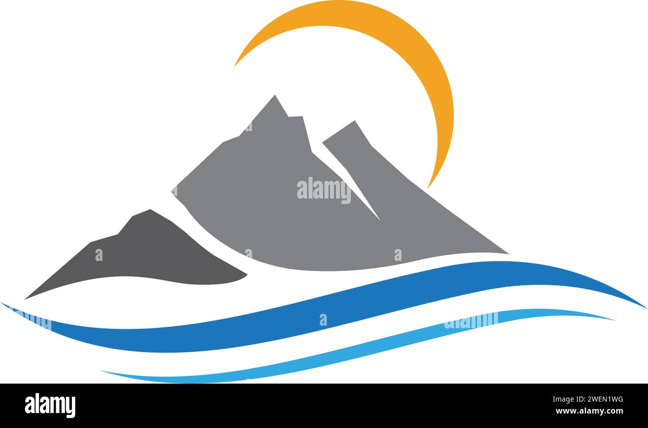 Logo Icône haute montagne Business Template Vector Illustration de Vecteur