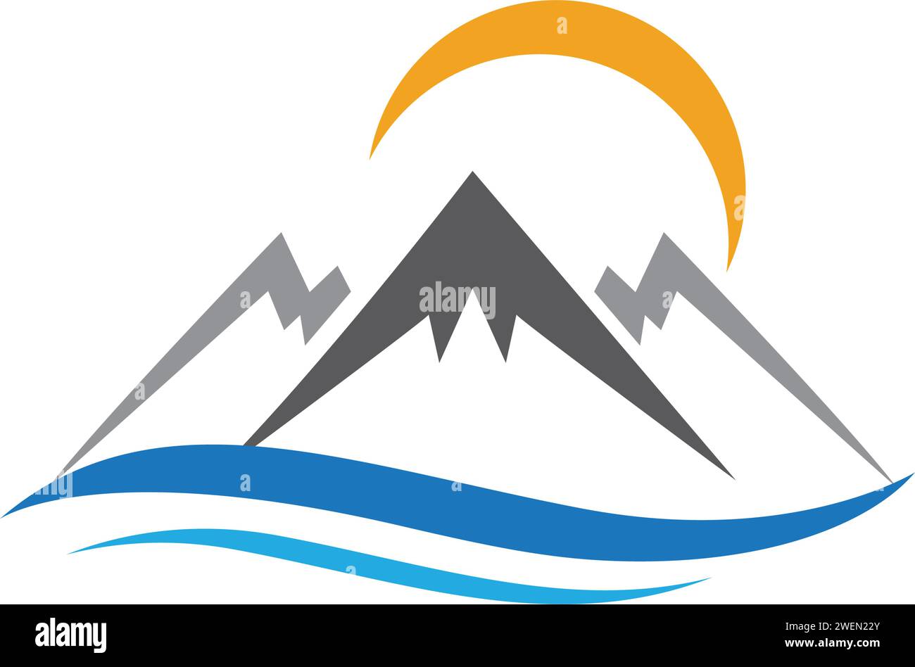 Logo Icône haute montagne Business Template Vector Illustration de Vecteur