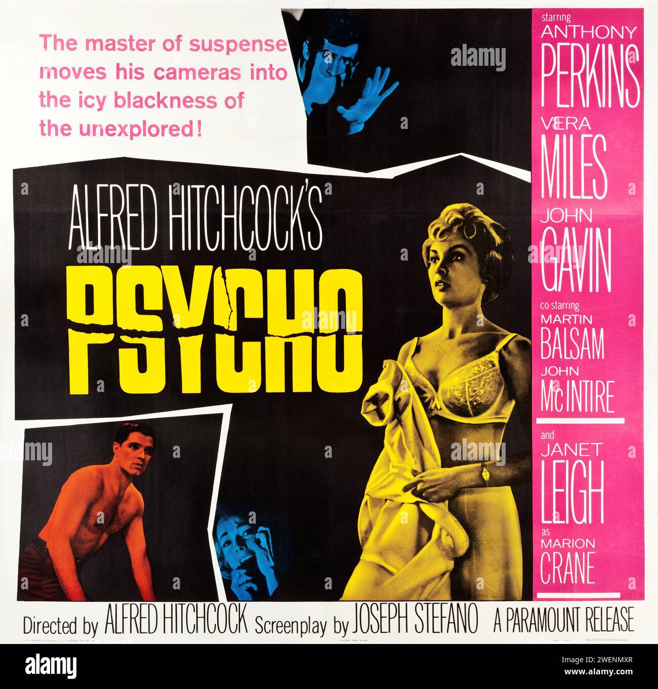 Psycho (Paramount, 1960) par le Maître de Supspense, Alfred Hitchcock - Anthony Perkins, Vera Miles, John Gavin Banque D'Images