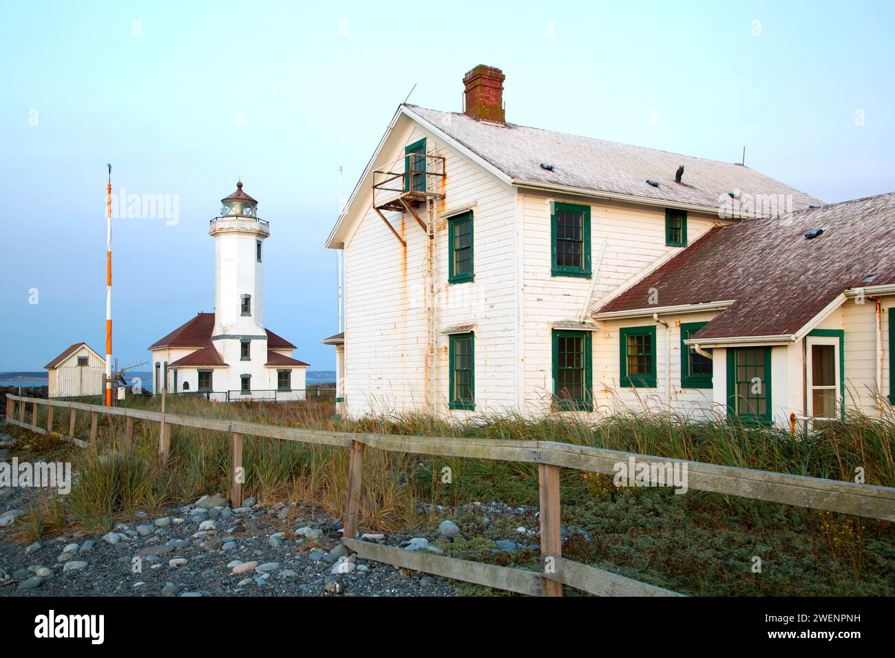 Point Wilson Lighthouse, Fort Worden State Park, Washington Banque D'Images