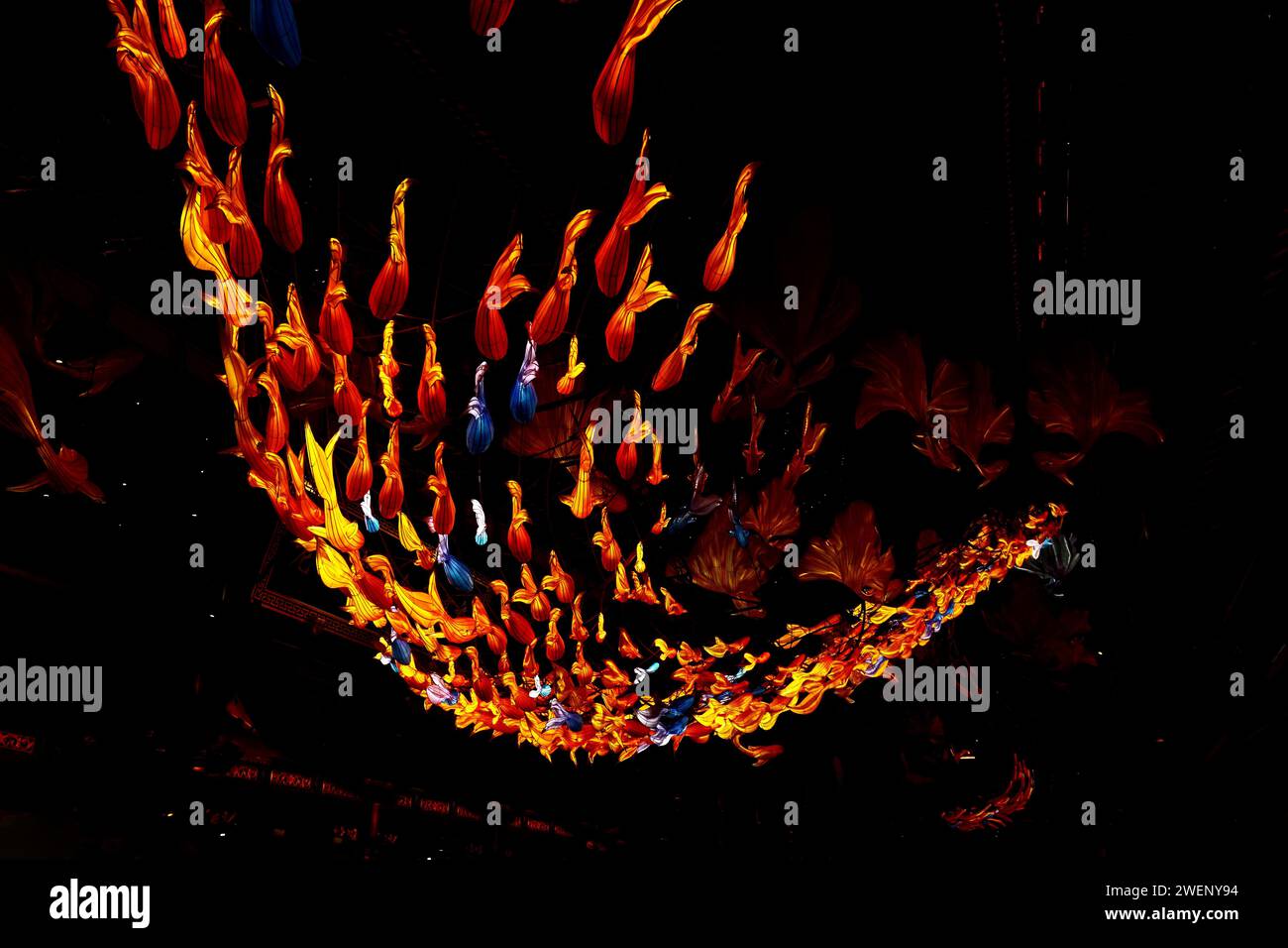 Décoration pour le nouvel an chinois dans le district de Yu Yuan Banque D'Images