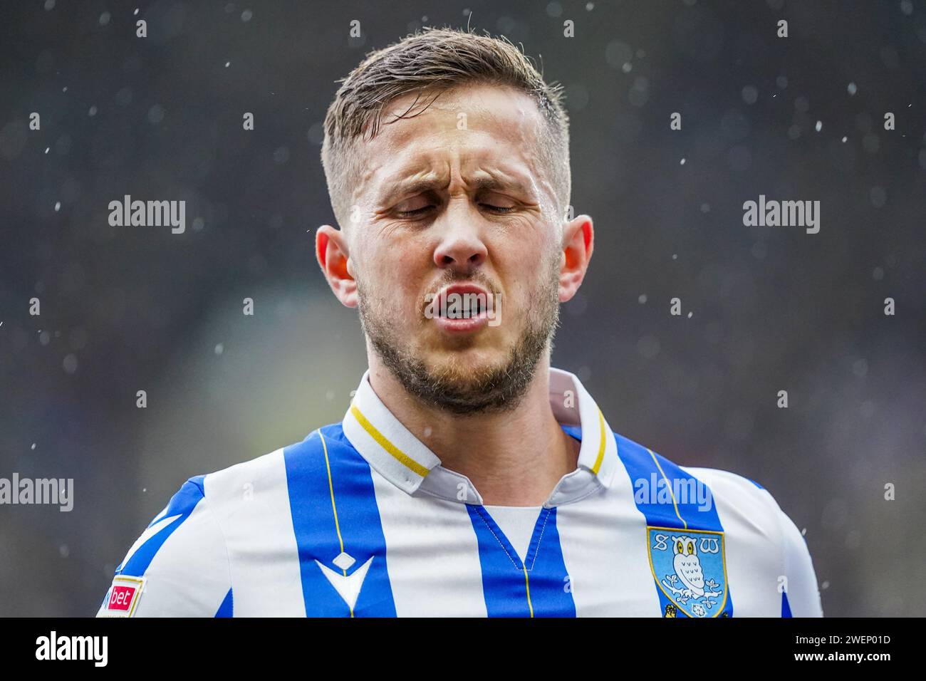 Le défenseur de Sheffield Wednesday Will Vaulks (4 ans) réagit lors du Sheffield Wednesday FC contre Coventry City FC au Hillsborough Stadium, Sheffield, Royaume-Uni, le 20 janvier 2024 Banque D'Images