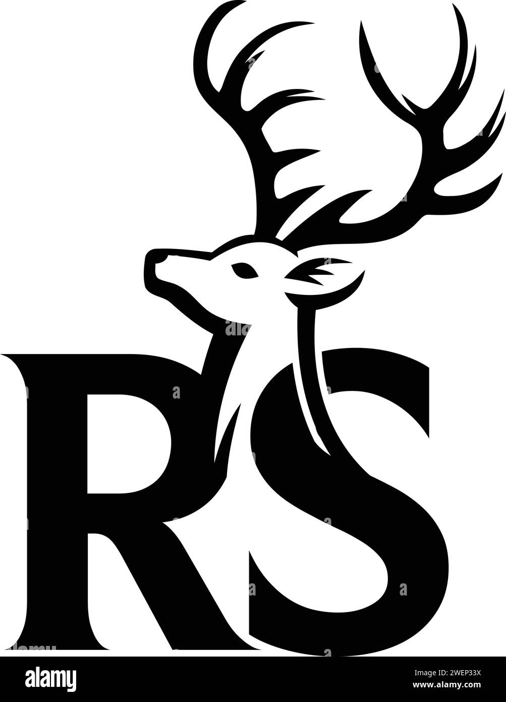 Logo Vector RS Deer Illustration de Vecteur