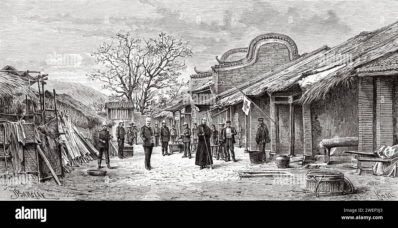 Tirage Original Asie Tonkin 1885 – Moeurs Et Coutumes – Décapitation – Noir Et Blanc